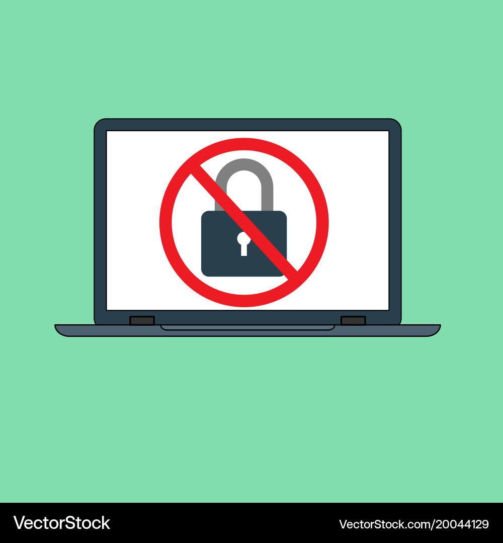 Password lock in flat style computer security vector image