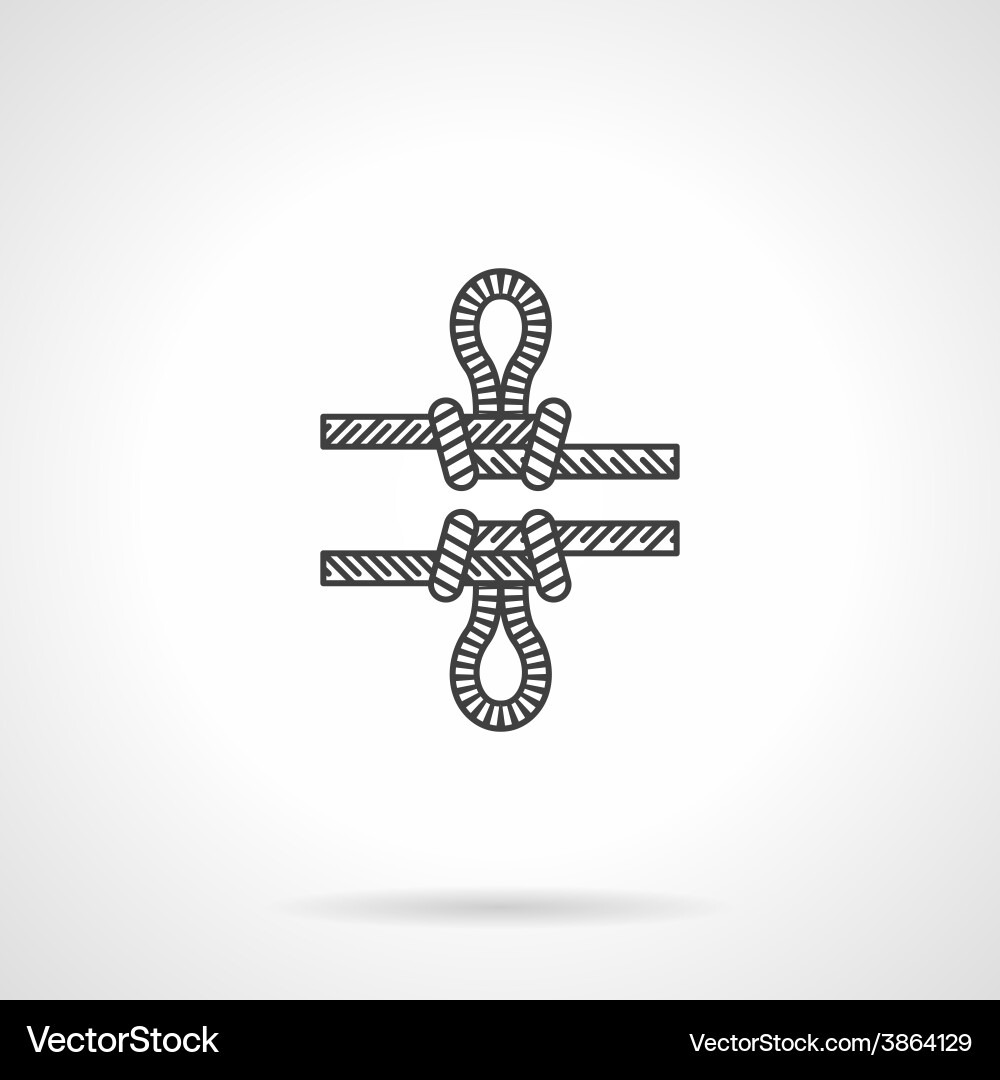 Rope knot with loop flat line icon vector image