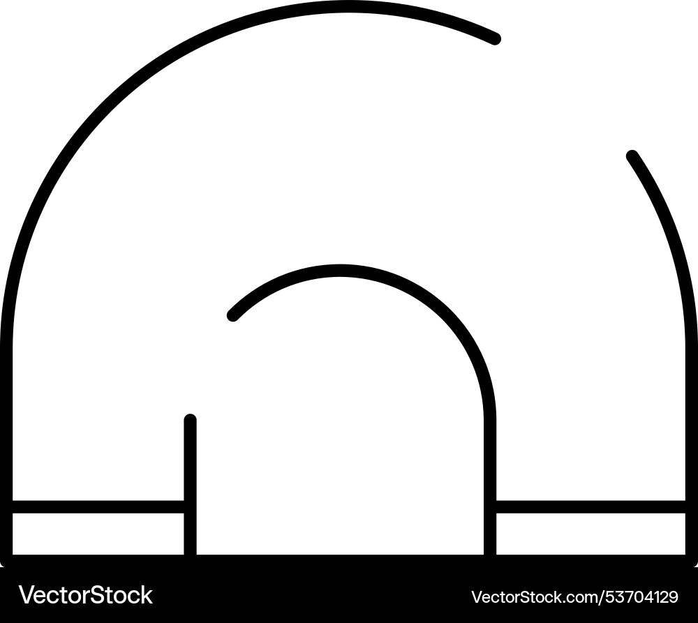 Rounded editable stroke igloo icon Vector Image