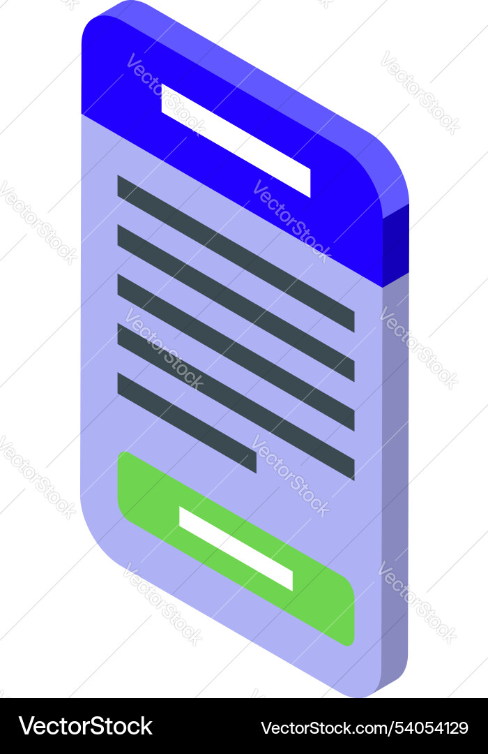 Smartphone showing sign up form with button Smartphone showing sign up form with button vector image