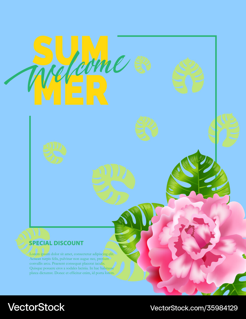 Sommer willkommen Beschriftung im Rahmen mit Pfingst Sommer willkommen Beschriftung im Rahmen mit Pfingst vektorbild