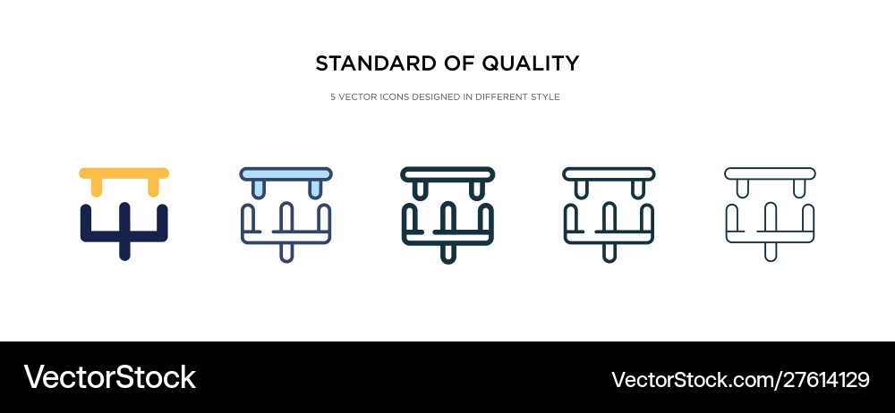 Standard quality icon in different style two Standard quality icon in different style two Vector Image