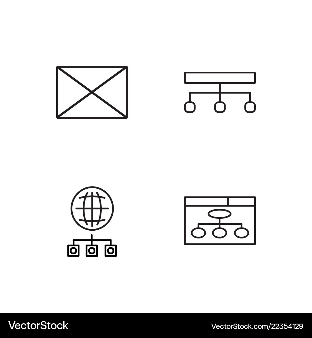 Web simple outlined icons set Vector Image