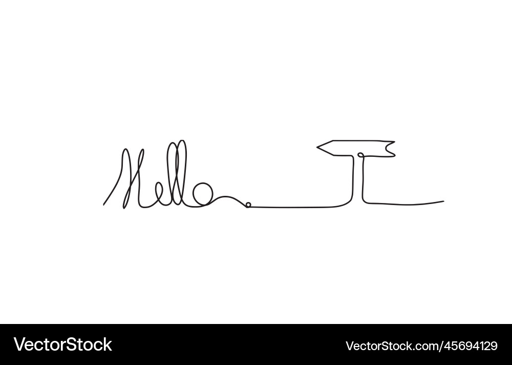 With direction as continuous line drawing Vector Image