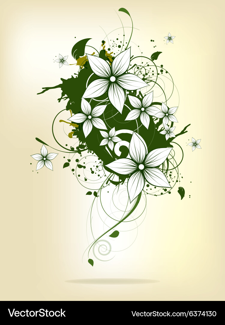 Abstract background with floral elements Vector Image