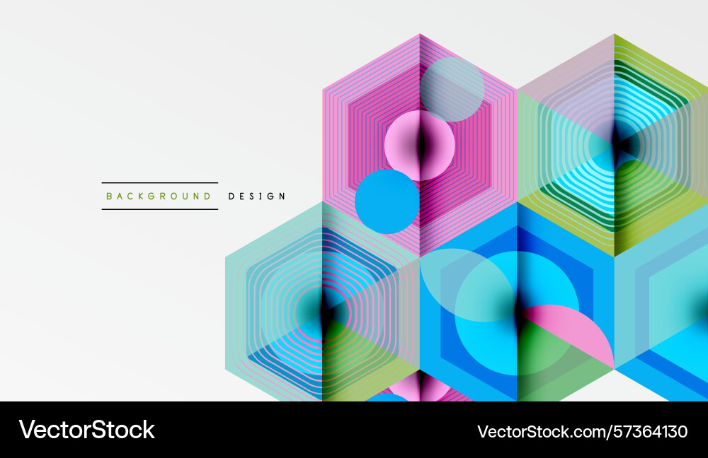 Abstract geometric pattern hexagons overlap Vector Image