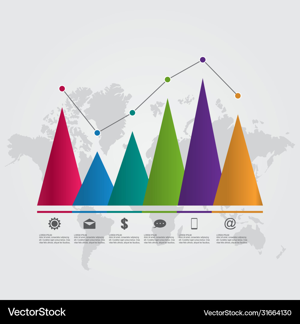 Bar chart graph triangle pyramid statistical Bar chart graph triangle pyramid statistical vector image