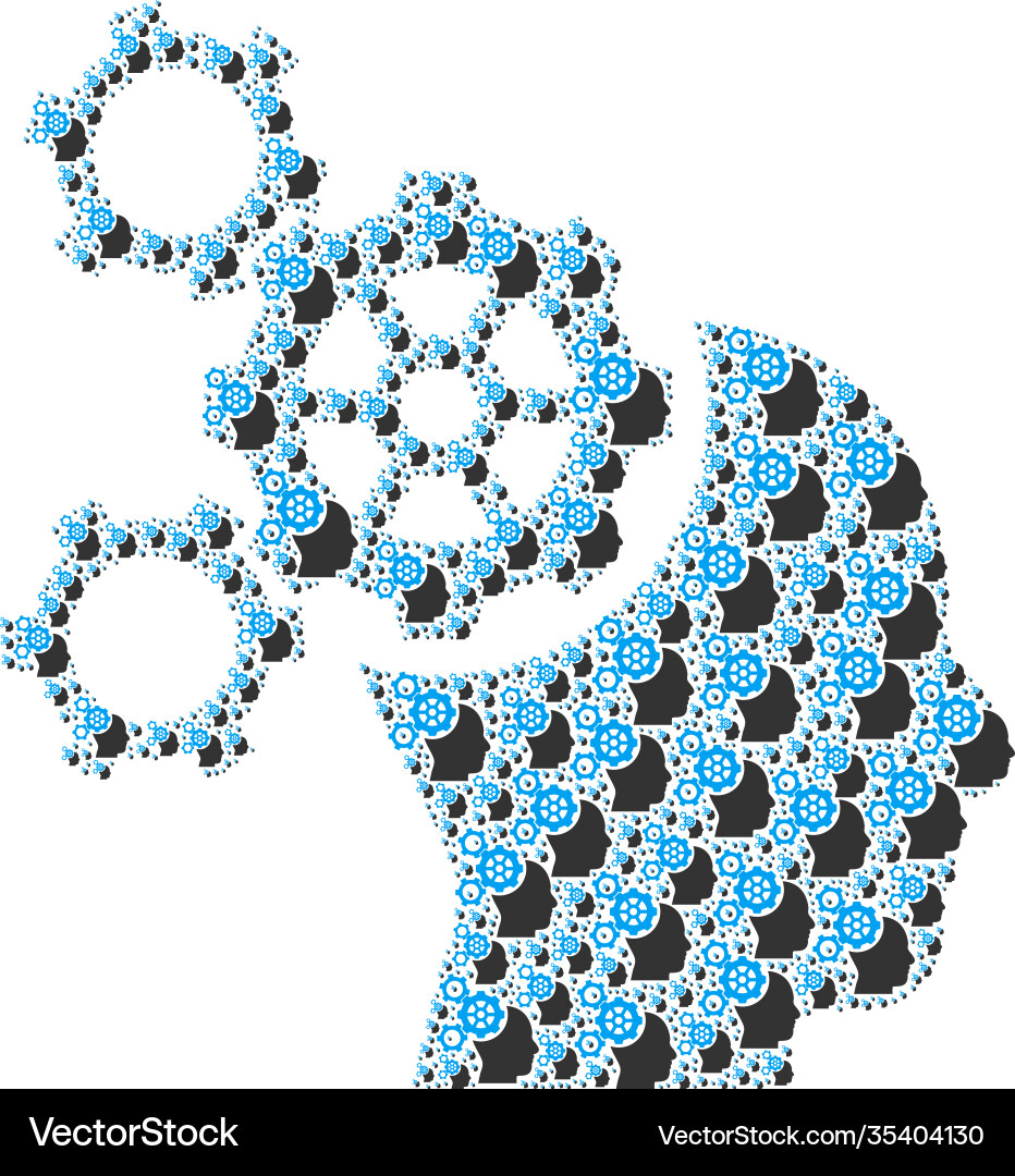 Brain mechanics recursive composition itself Brain mechanics recursive composition itself vector image