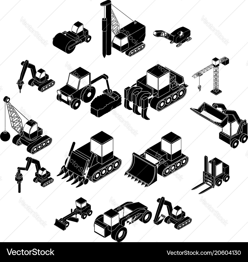 Building materials icons set simple style Vector Image