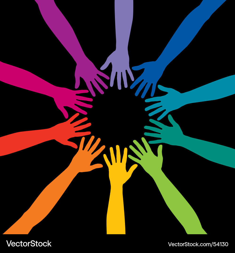 Hands in a Circle - Unity vector image