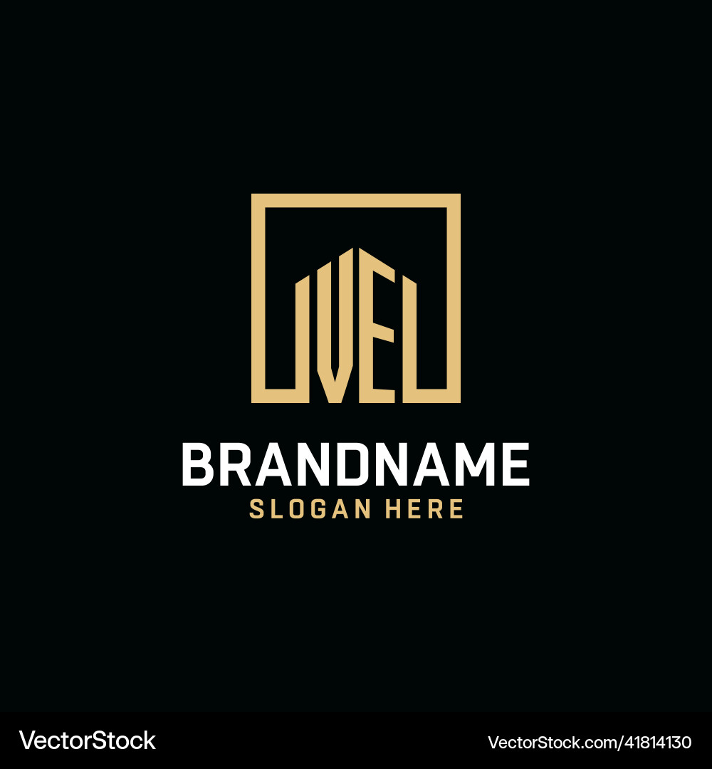 Initial monogram logo design with square shape Initial monogram logo design with square shape Vector Image