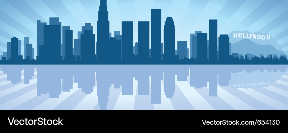 Los Angeles Cityscape Reflection vector image