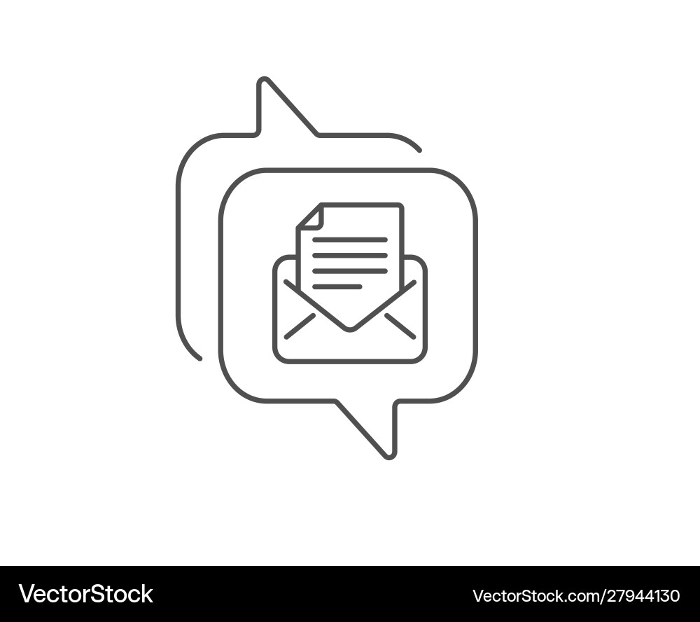 Mail correspondence line icon read message sign Vector Image