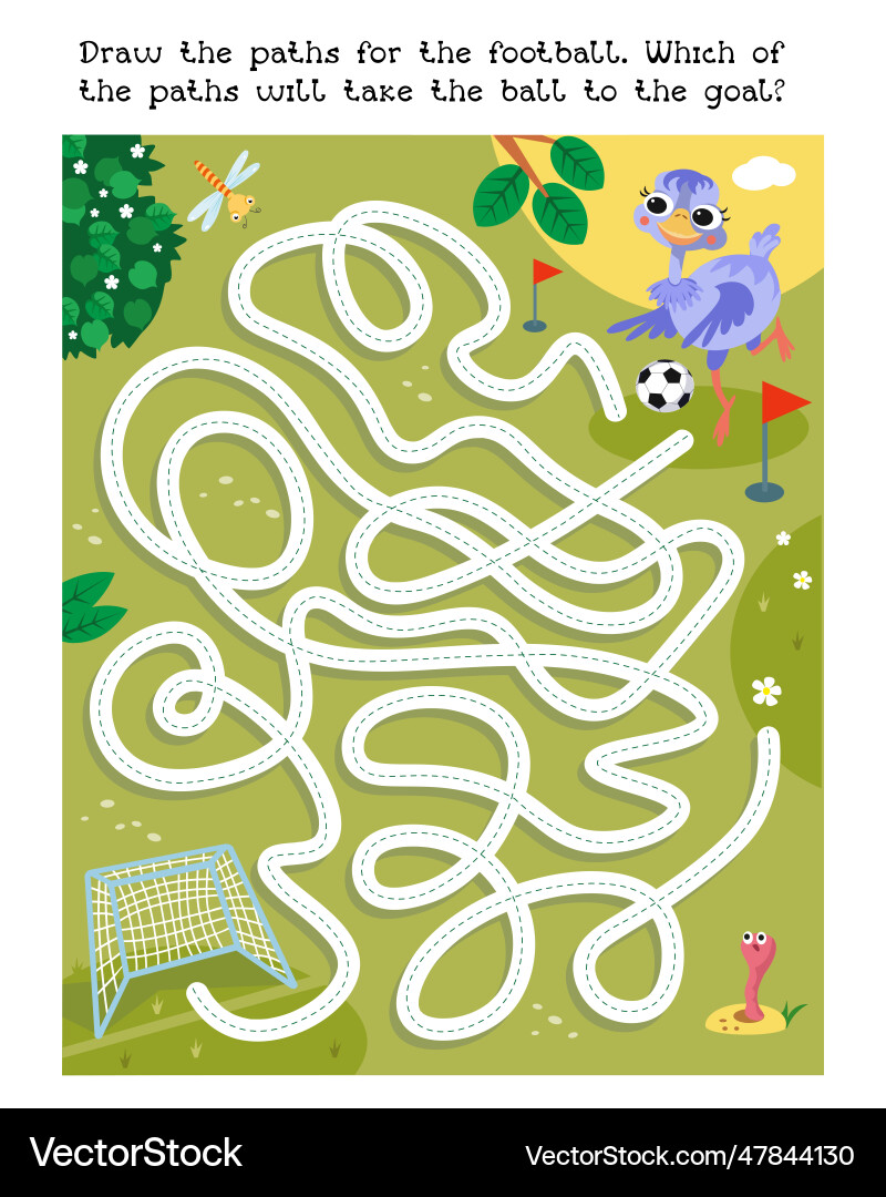 Maze game activity for children draw paths Maze game activity for children draw paths vector image