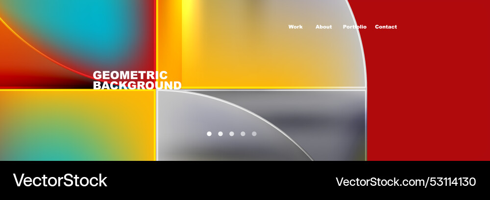Round triangles and squares web site page template Round triangles and squares web site page template vector image