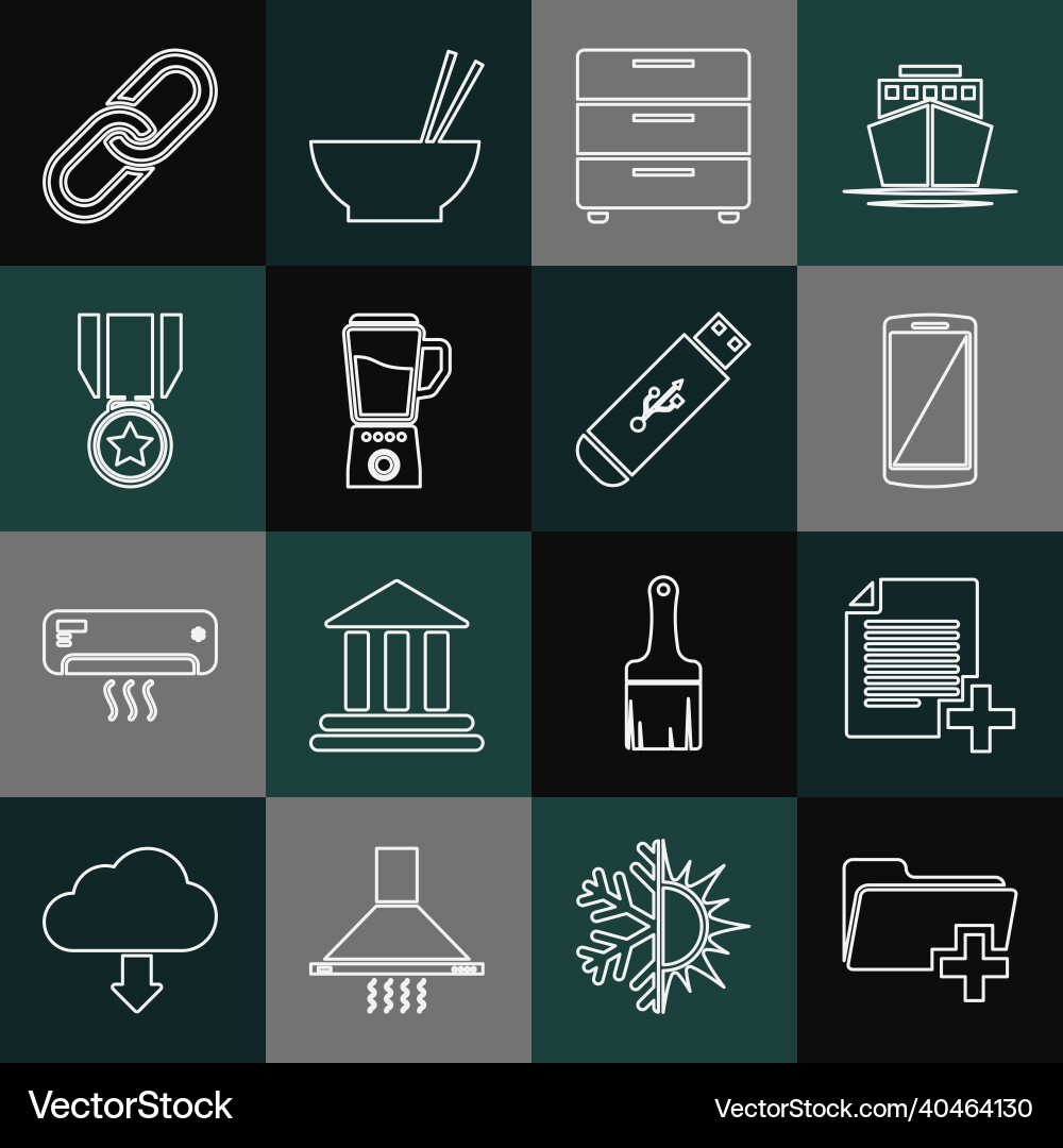 Set line add new folder file smartphone mobile Set line add new folder file smartphone mobile vector image