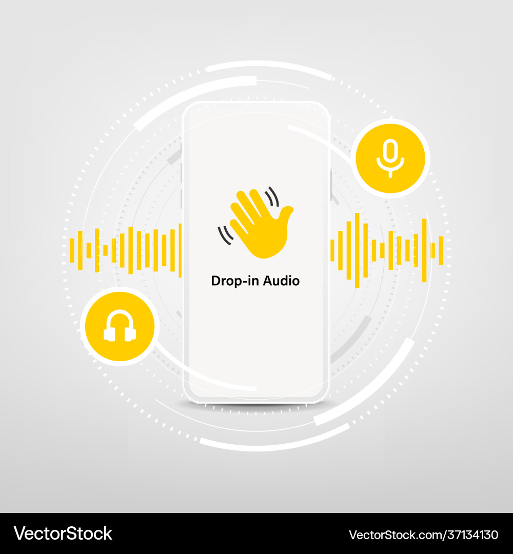 Smartphone mit waving Handtext Einblend-Audio Smartphone mit waving Handtext Einblend-Audio vektorbild