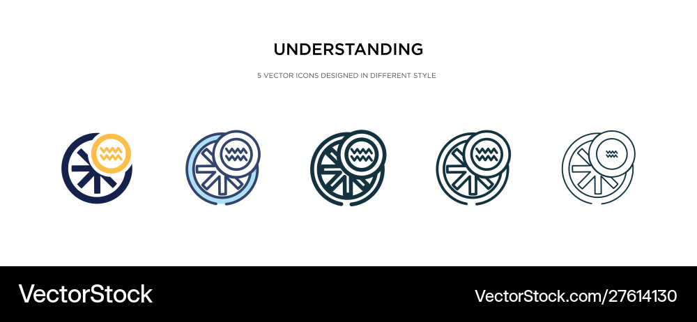 Understanding icon in different style two Understanding icon in different style two vector image