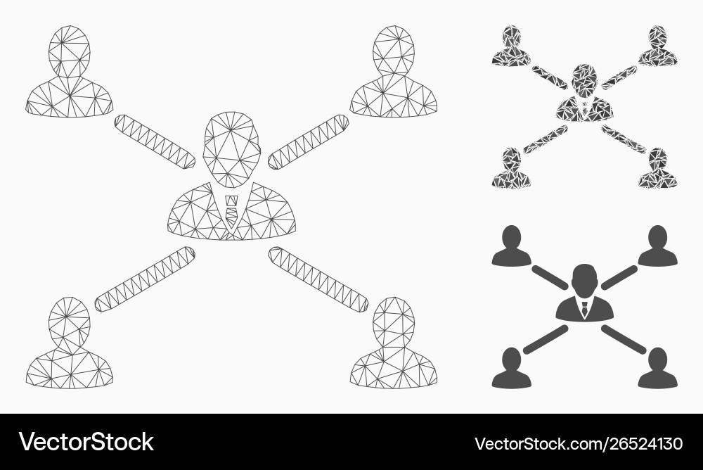 User connections mesh 2d model and triangle Vector Image