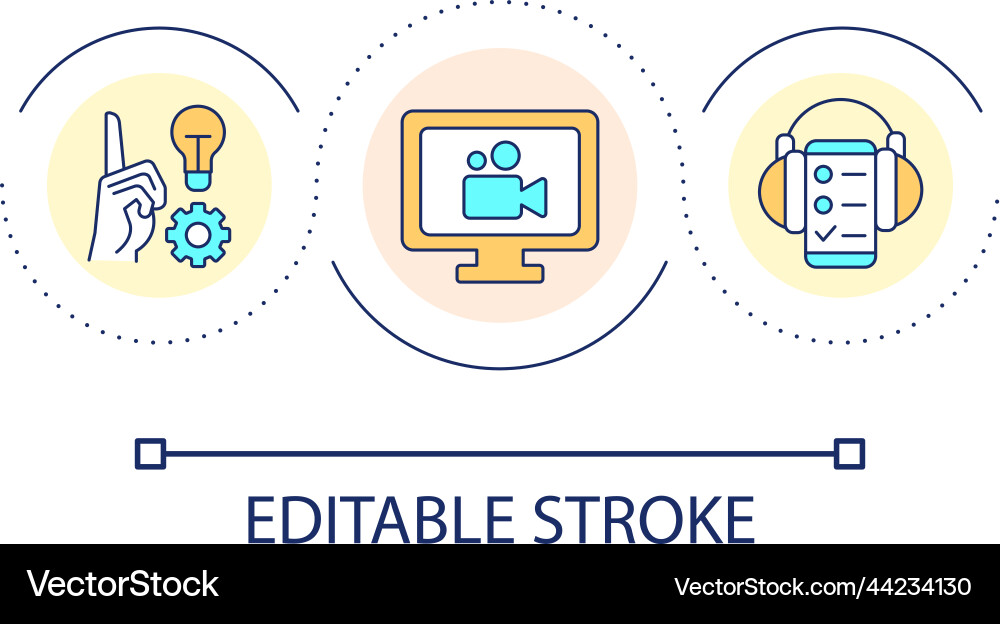 Video and audio recording setup loop concept icon Video and audio recording setup loop concept icon vector image