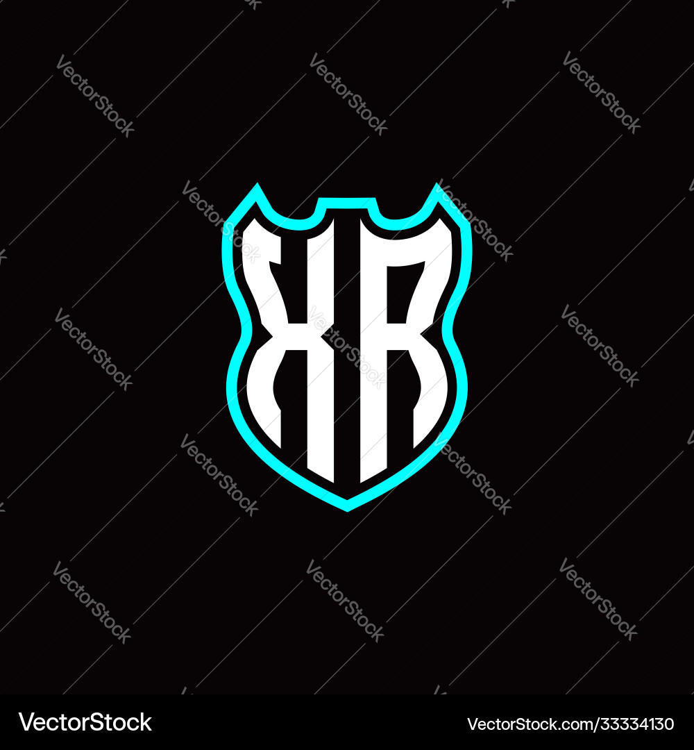 X r initial logo design with shield shape X r initial logo design with shield shape vector image
