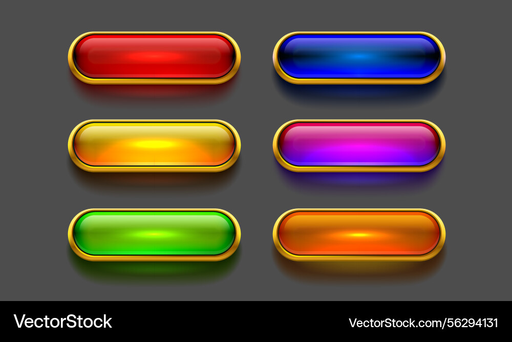Collection of colored buttons frame label event Collection of colored buttons frame label event vector image