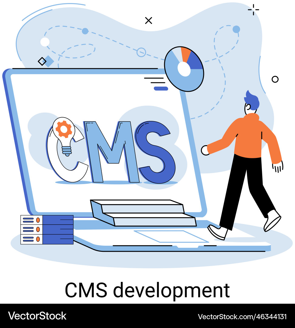 Concept of digital content management system cms Concept of digital content management system cms vector image