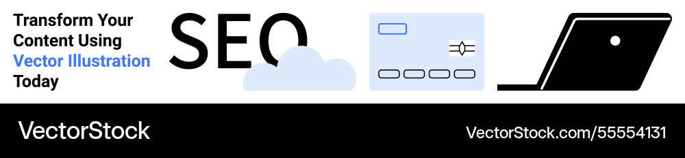 Content optimization with seo cloud computing vector image