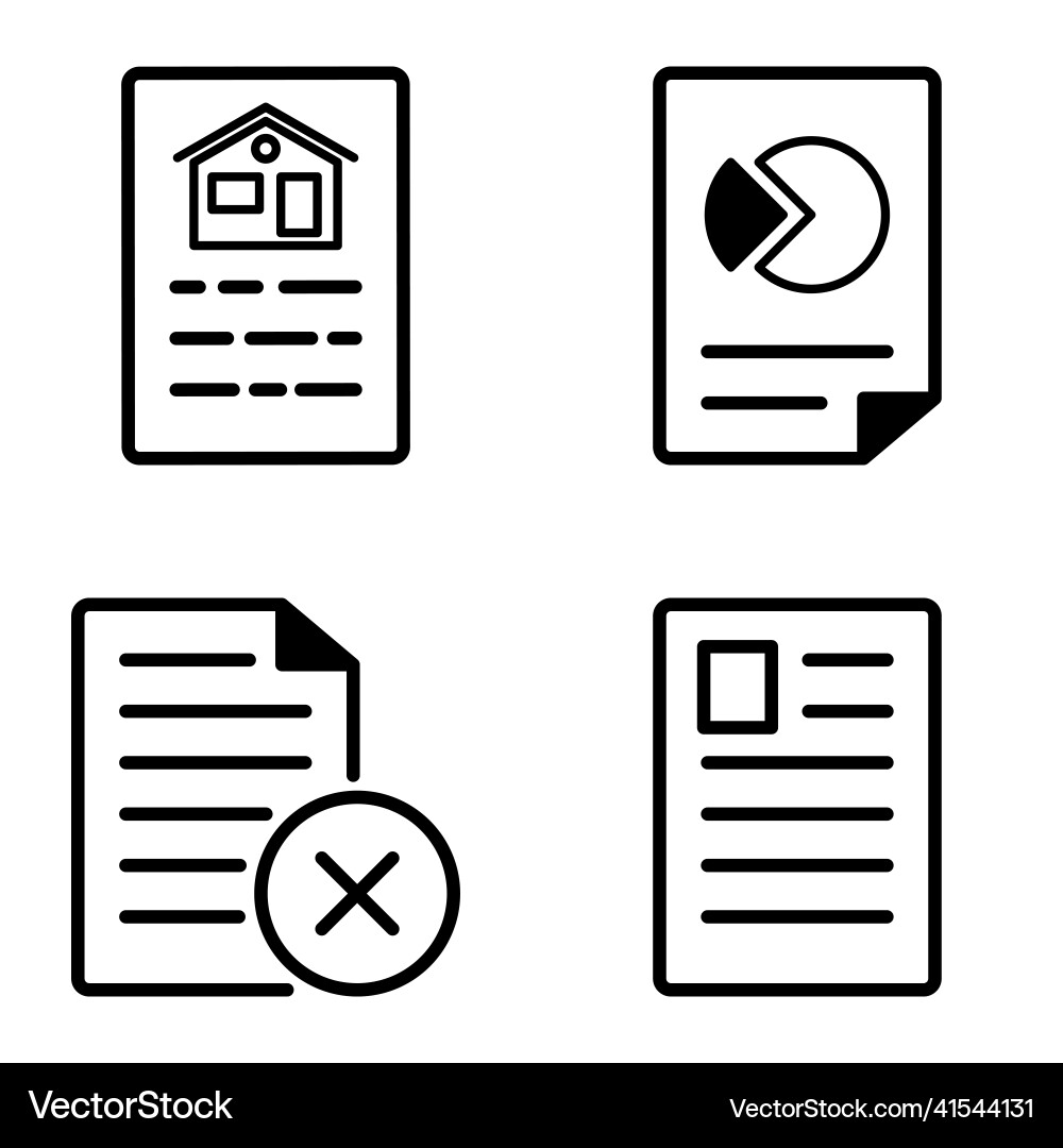 Docs1-2 flat icon set isolated on white background Docs1-2 flat icon set isolated on white background Vector Image