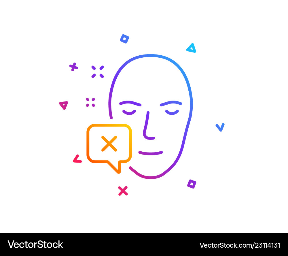 Face declined line icon human profile sign Face declined line icon human profile sign vector image