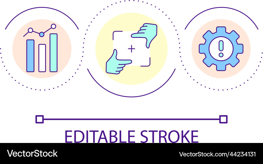 Focus on finding issues loop concept icon Focus on finding issues loop concept icon vector image