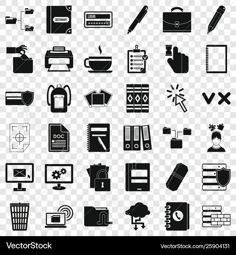 Folder icons set simle style Folder icons set simle style vector image