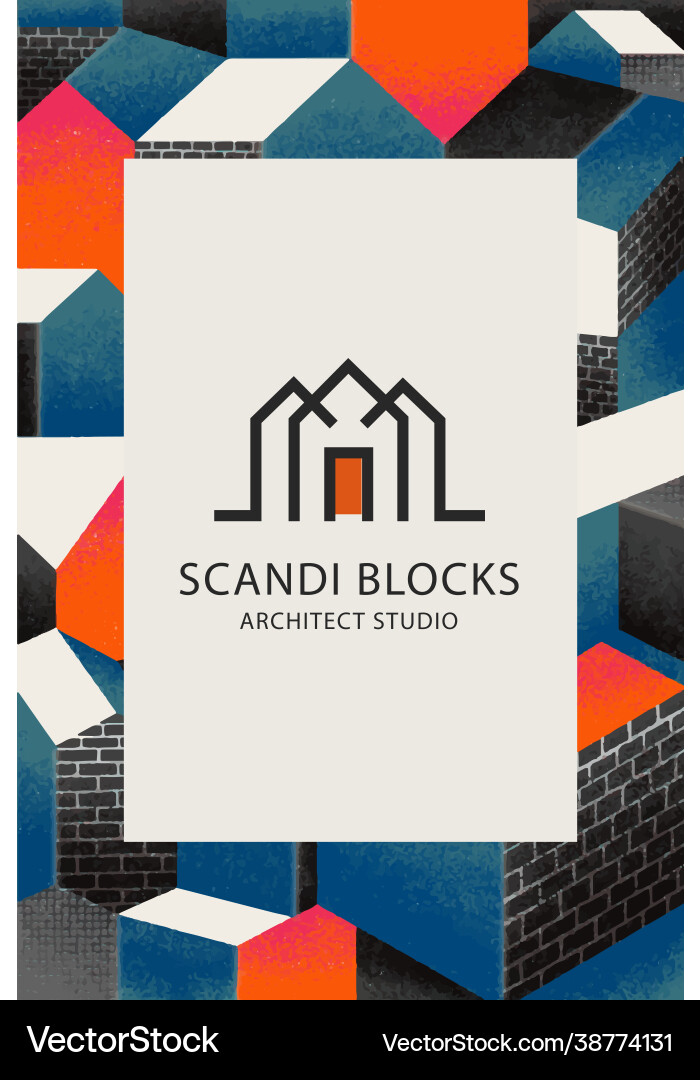 Geometric Pattern Blocks - Scandi Style Vector Image