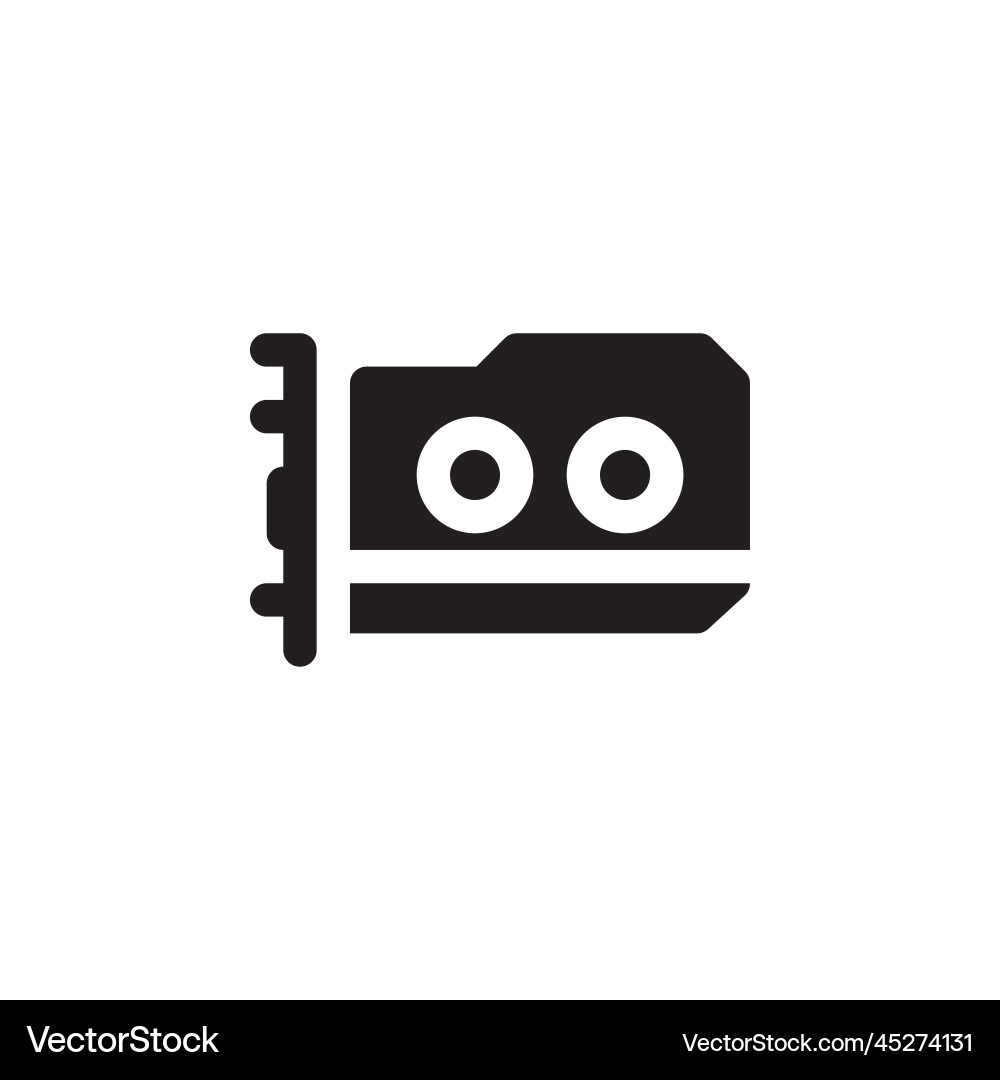 Gpu icon computer component solid style Gpu icon computer component solid style vector image