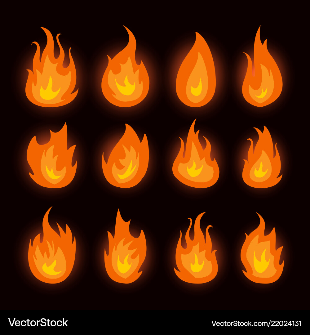 Graphic flames isolated Vector Image