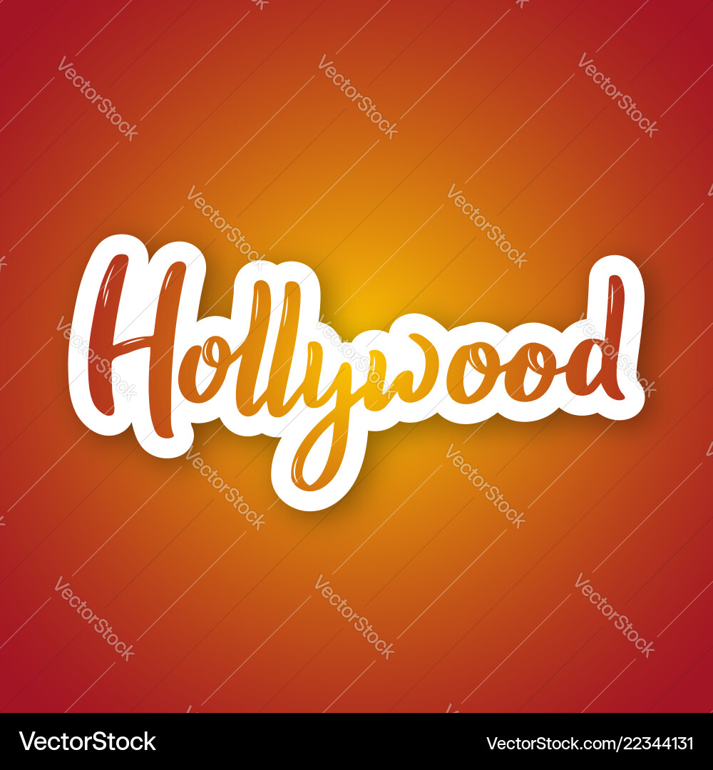 Hollywood - handgezeichneter Schriftname Aufkleber Hollywood - handgezeichneter Schriftname Aufkleber vektorbild