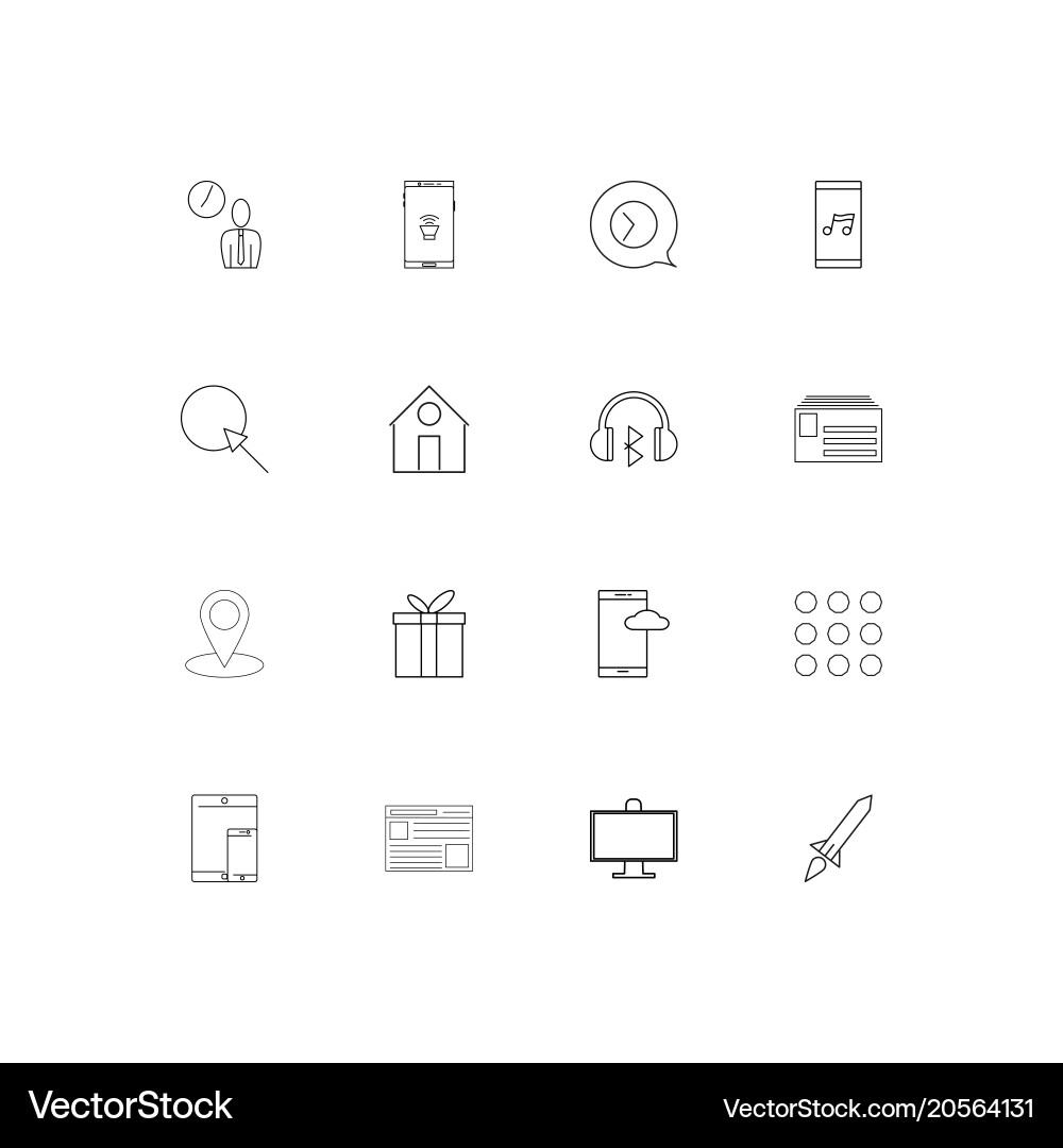 Internet of things simple linear icons set Vector Image