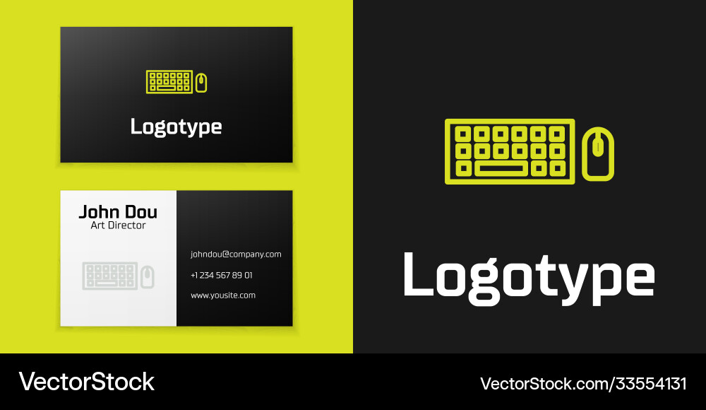 Logotype line computer keyboard and mouse icon Logotype line computer keyboard and mouse icon vector image
