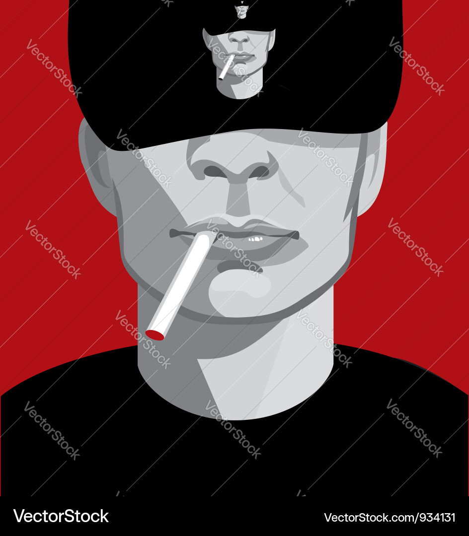 Man with Cigarette Vector Image