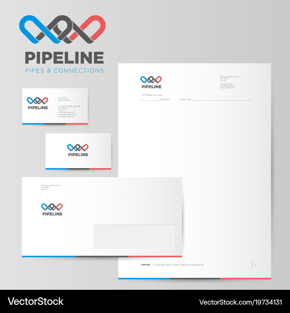 Pipeline logo and identity vector image