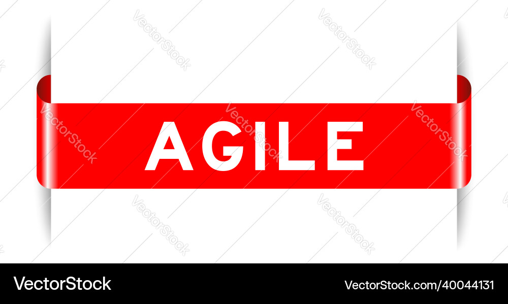 Red color inserted label banner with word agile vector image