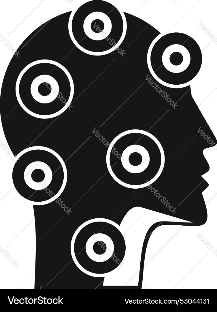 Silhouette head with sensors showing artificial Vector Image