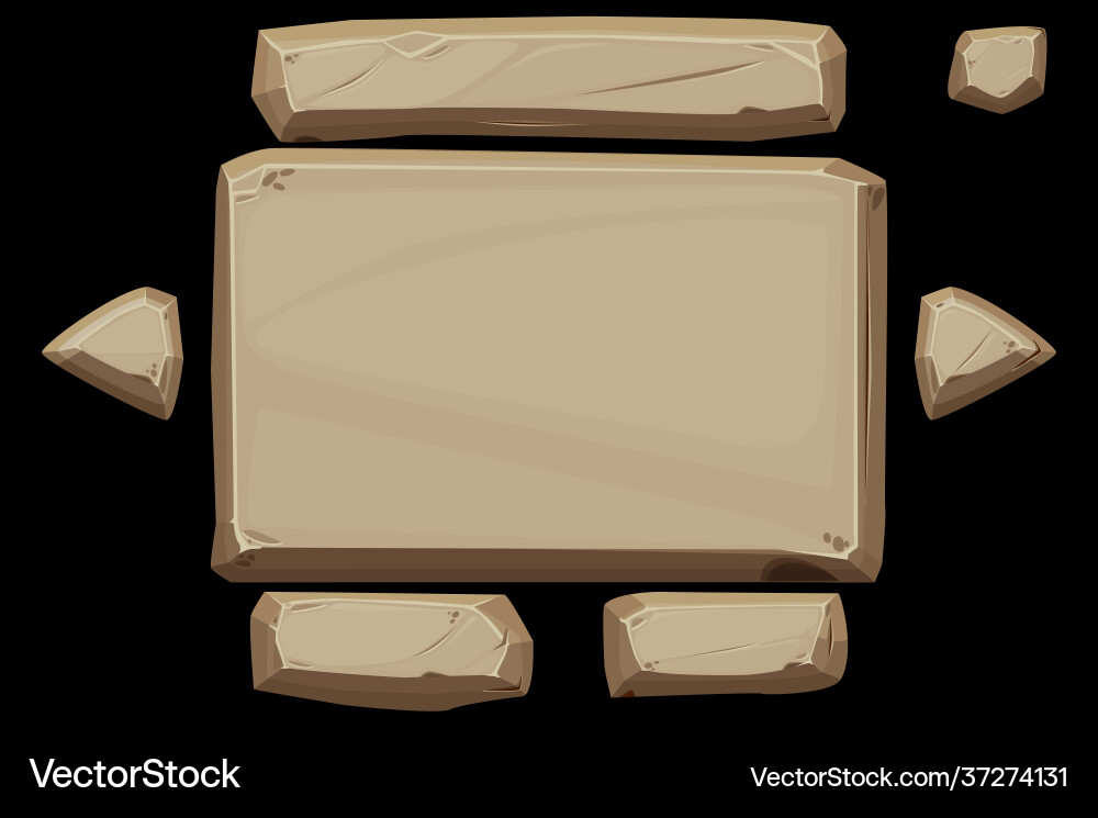 Stone UI Panel with Buttons vector image