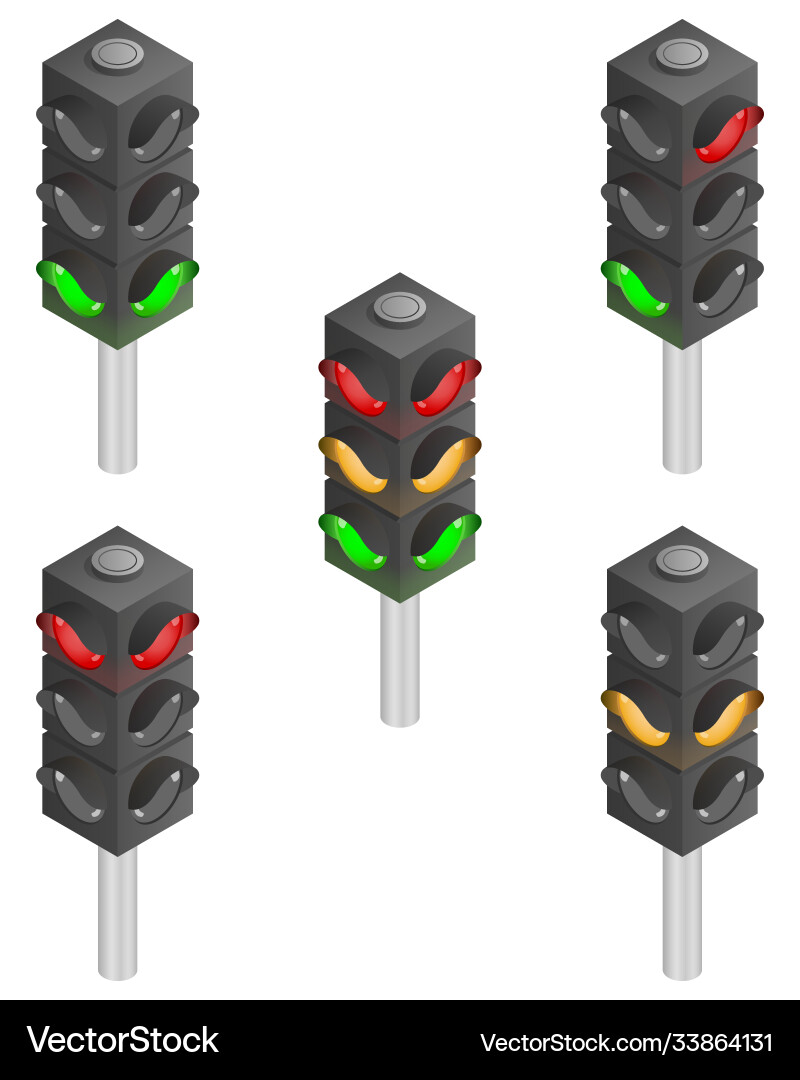 Traffic lights isometry a device for regulating Traffic lights isometry a device for regulating vector image