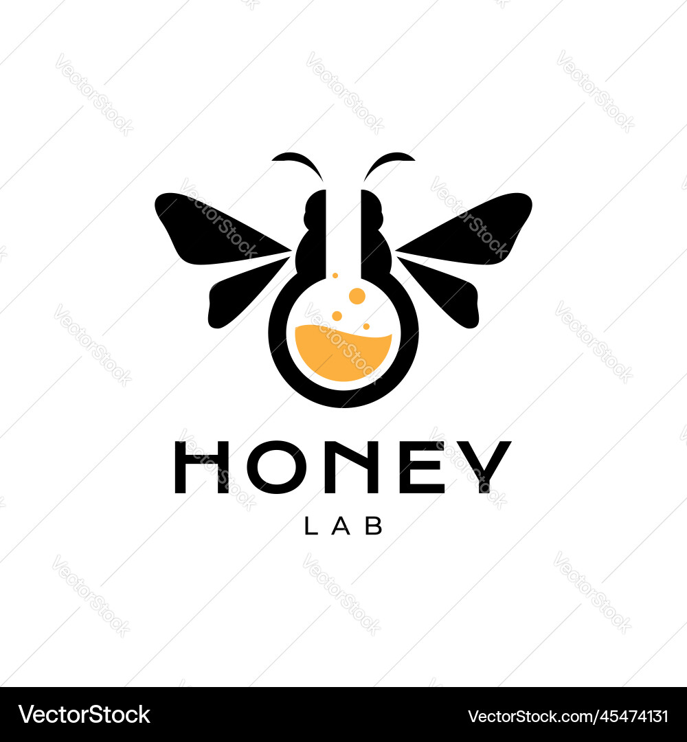 Wissenschaft Laborglas Honigbiene fliegen Logo Wissenschaft Laborglas Honigbiene fliegen Logo vektorbild