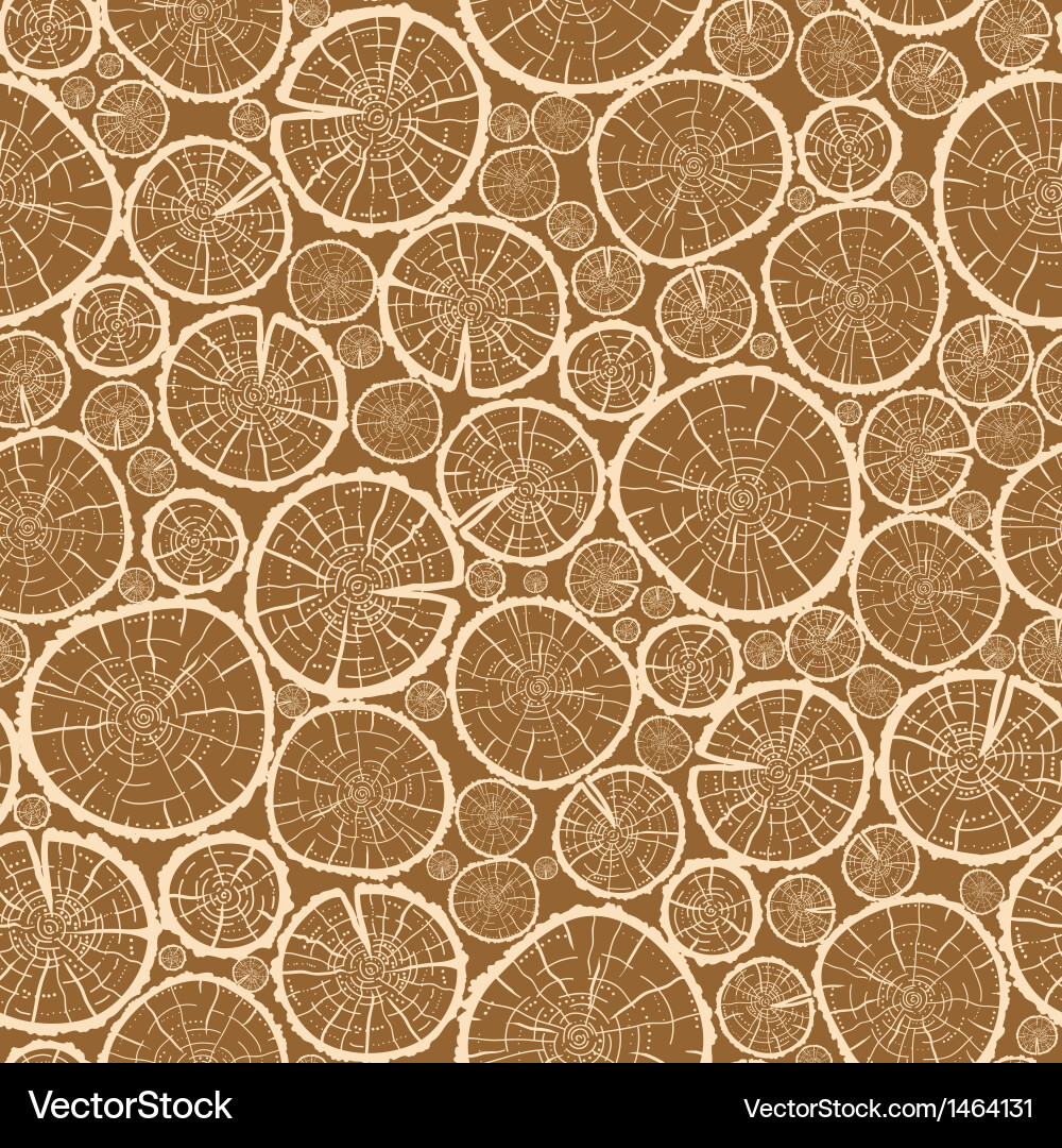 Wood logs cuts seamless pattern background Vector Image