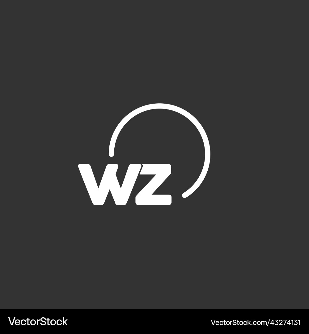 Wz initial logo with rounded circle Wz initial logo with rounded circle Vector Image