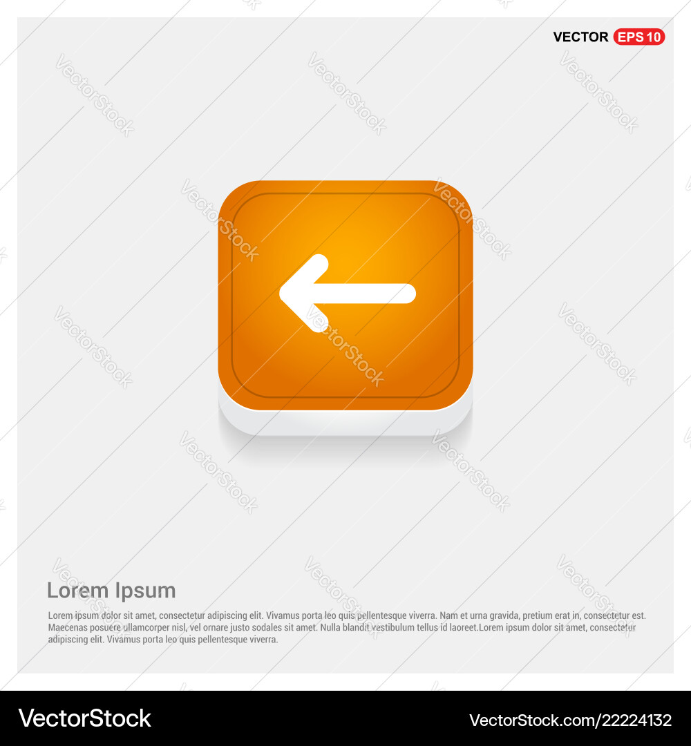 Back icon orange abstract web button Back icon orange abstract web button vector image