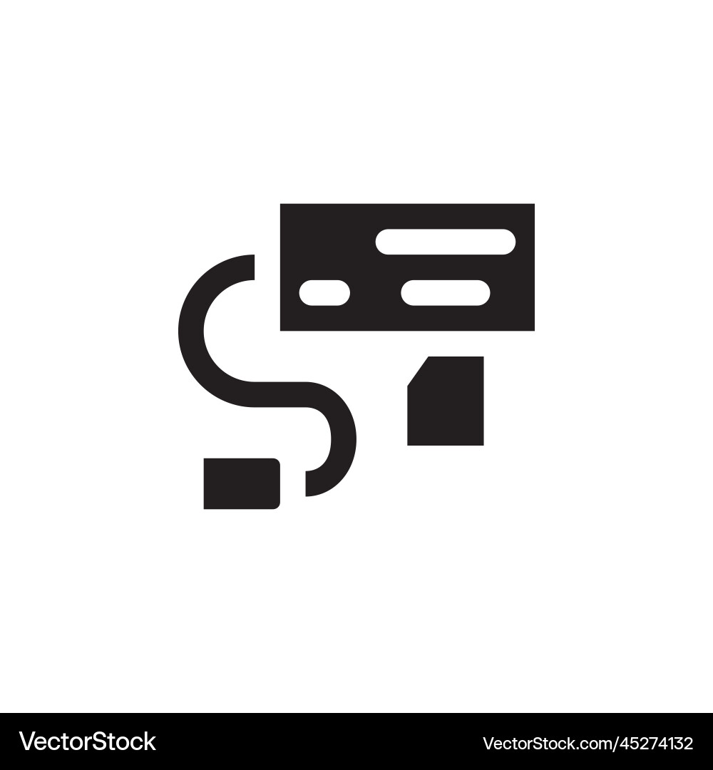 Card reader icon computer component solid vector image