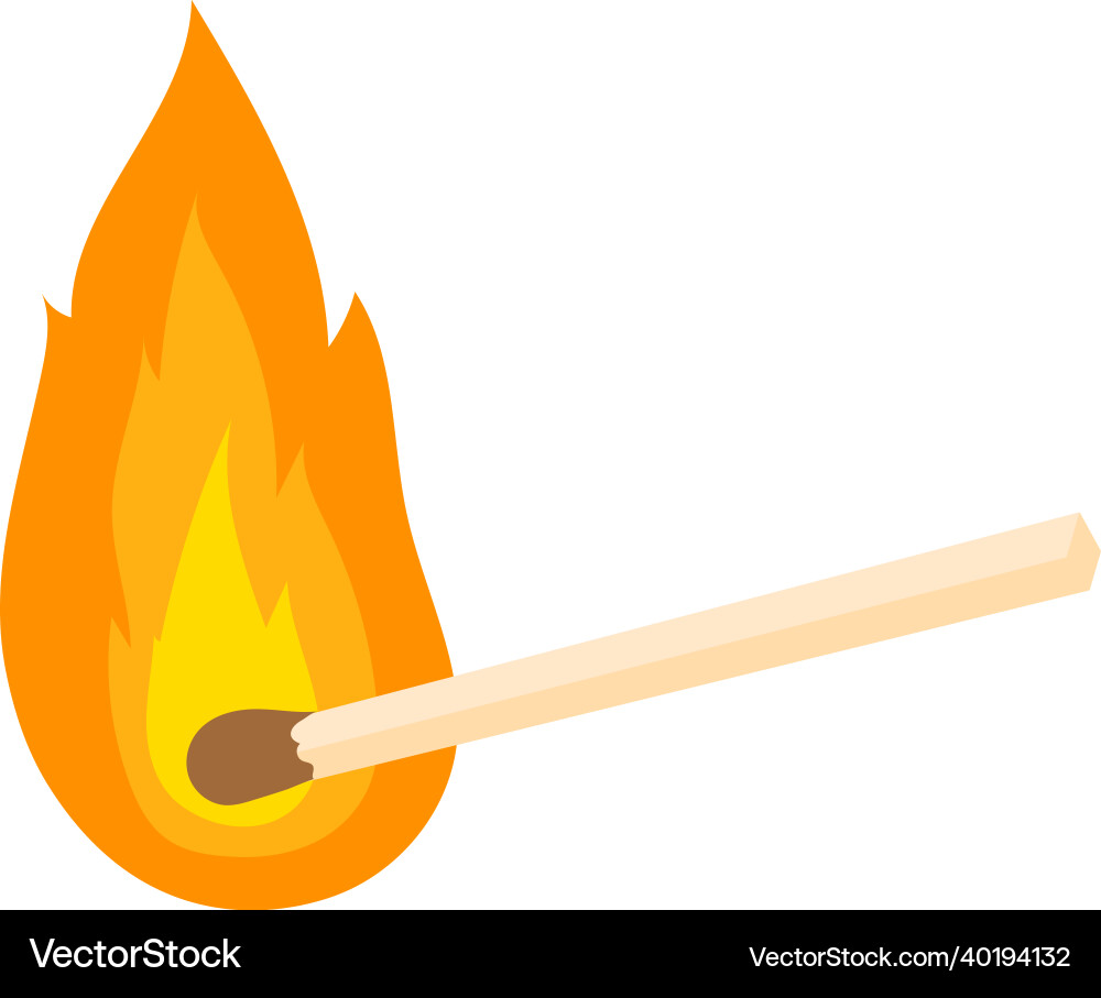 Cartoon burning match flammable vintage Cartoon burning match flammable vintage vector image